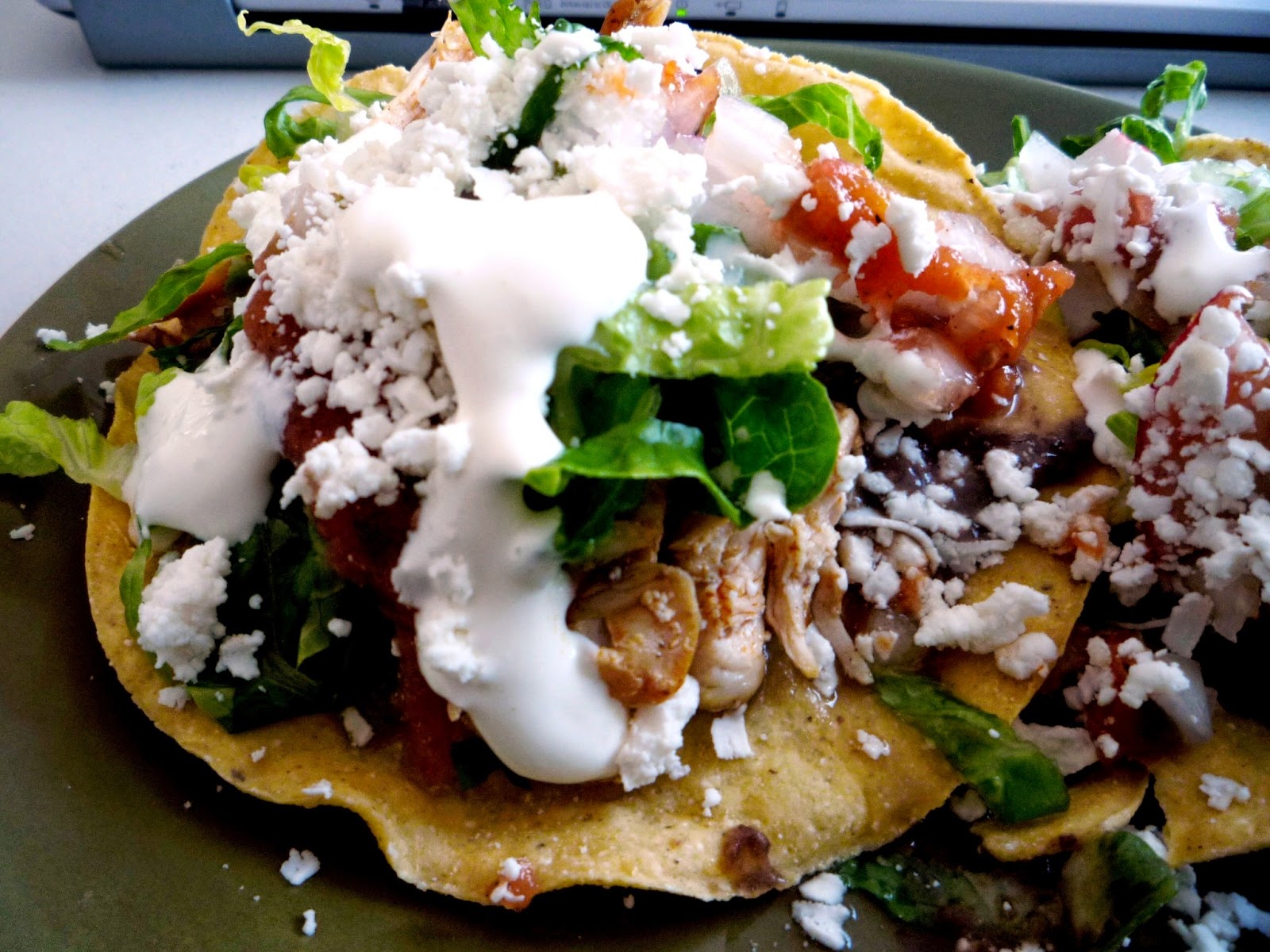 Order 2 Pollo Tostada food online from Orale!! Tacos!! store, Astoria on bringmethat.com