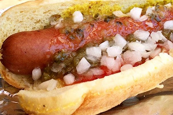 Order 49er Polish Dog - Hot Dog food online from GoodFellas Pizzeria store, San Francisco on bringmethat.com