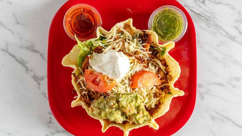 Order Chicken Tostada food online from California Mexican Grill store, Los Angeles on bringmethat.com