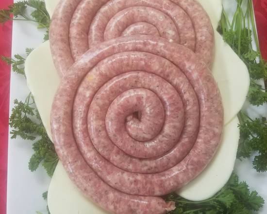 Order Thin Cheese & Parsley Sausage ( 1 ring) 1.25lb food online from Cow Palace Butcher Shop store, Middle Island on bringmethat.com