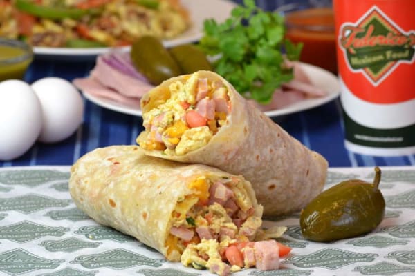Order Ham, Cheese and Pico Burrito food online from Federico's Mexican Food store, Phoenix on bringmethat.com