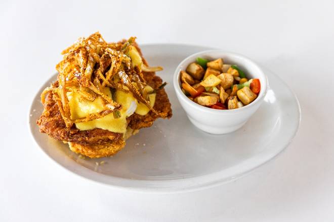 Order Herb Fried Chicken Benedict food online from The Hash Kitchen store, Scottsdale on bringmethat.com