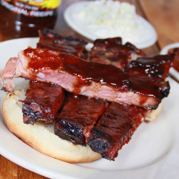 Order Rib Sandwich food online from Stubby's BBQ store, Hot Springs on bringmethat.com