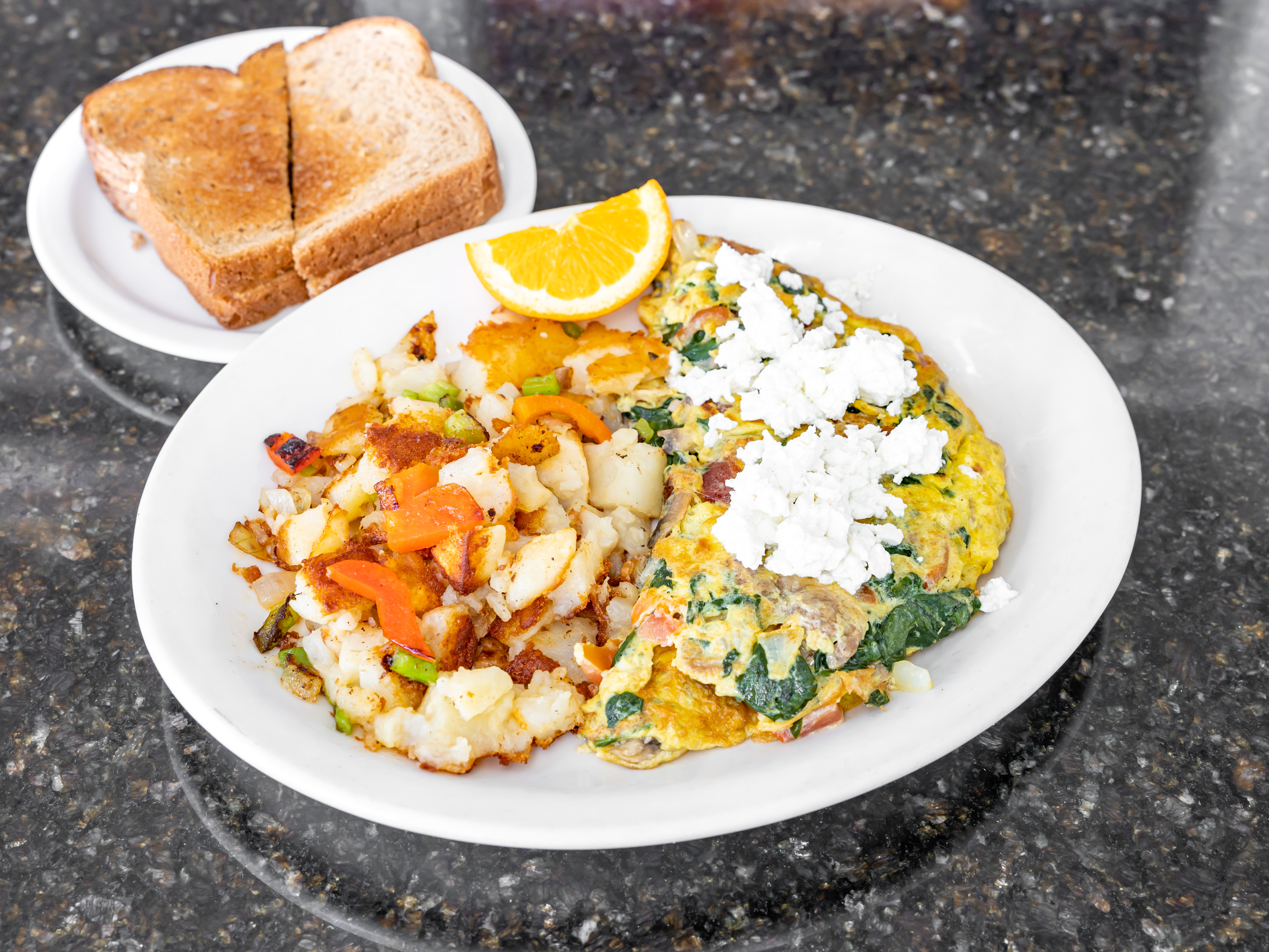 Order The Popeye Omelet food online from Uncle Pete Cafe store, Westminster on bringmethat.com