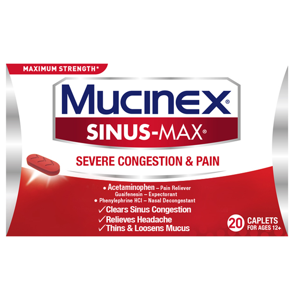 Order Mucinex Sinus-Max Severe Congestion Relief Caplets - 20 ct food online from Rite Aid store, PAULSBORO on bringmethat.com