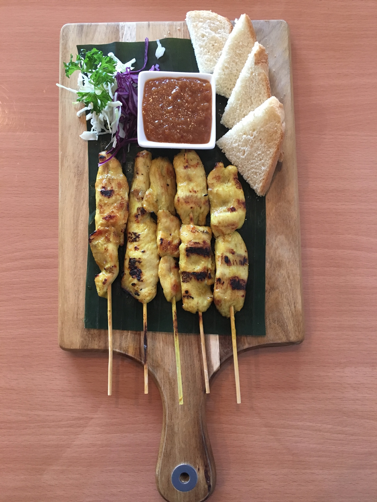 Order 5 Pieces Satay Chicken food online from Chao phra ya thai (catering) store, Herndon on bringmethat.com