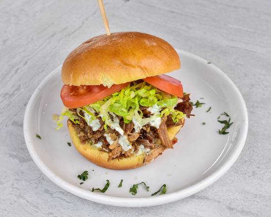 Order Pulled Pork Burger food online from Miami Fusion store, Colorado Springs on bringmethat.com