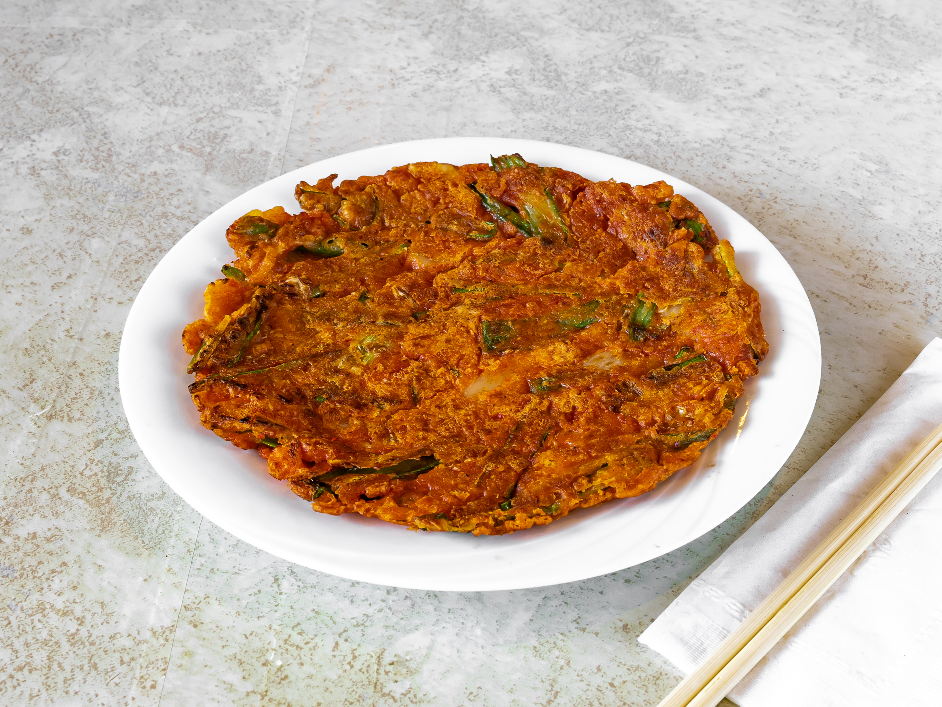 Order Kimchi Pancake 김치파전(AP) food online from Go Ba Woo store, Tappan on bringmethat.com
