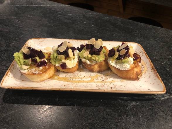 Order Beet & Goat Cheese Crostini food online from Office Tavern Grill store, Summit on bringmethat.com