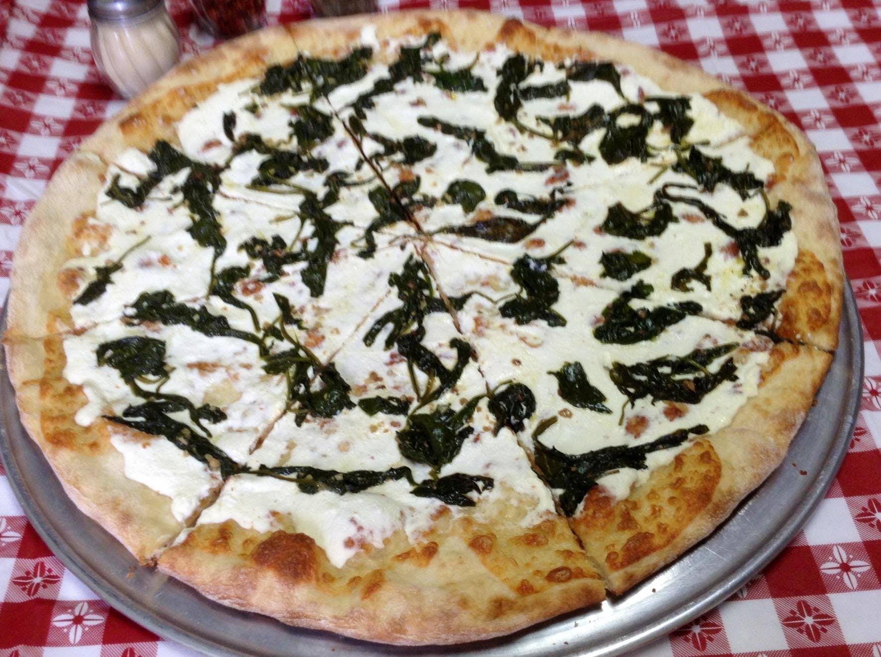 Order Ricotta Spinach Pizza - Small 12" (8 Slices) food online from Pepe's NY Pizza - 11946 Ventura Blvd store, Studio City on bringmethat.com
