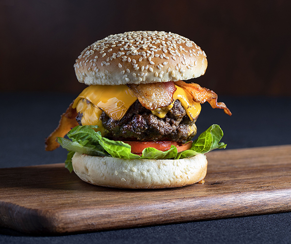 Order 9 oz. Bacon Gruyere Dry Aged Burger food online from Hyde Park Prime Steakhouse store, Dublin on bringmethat.com