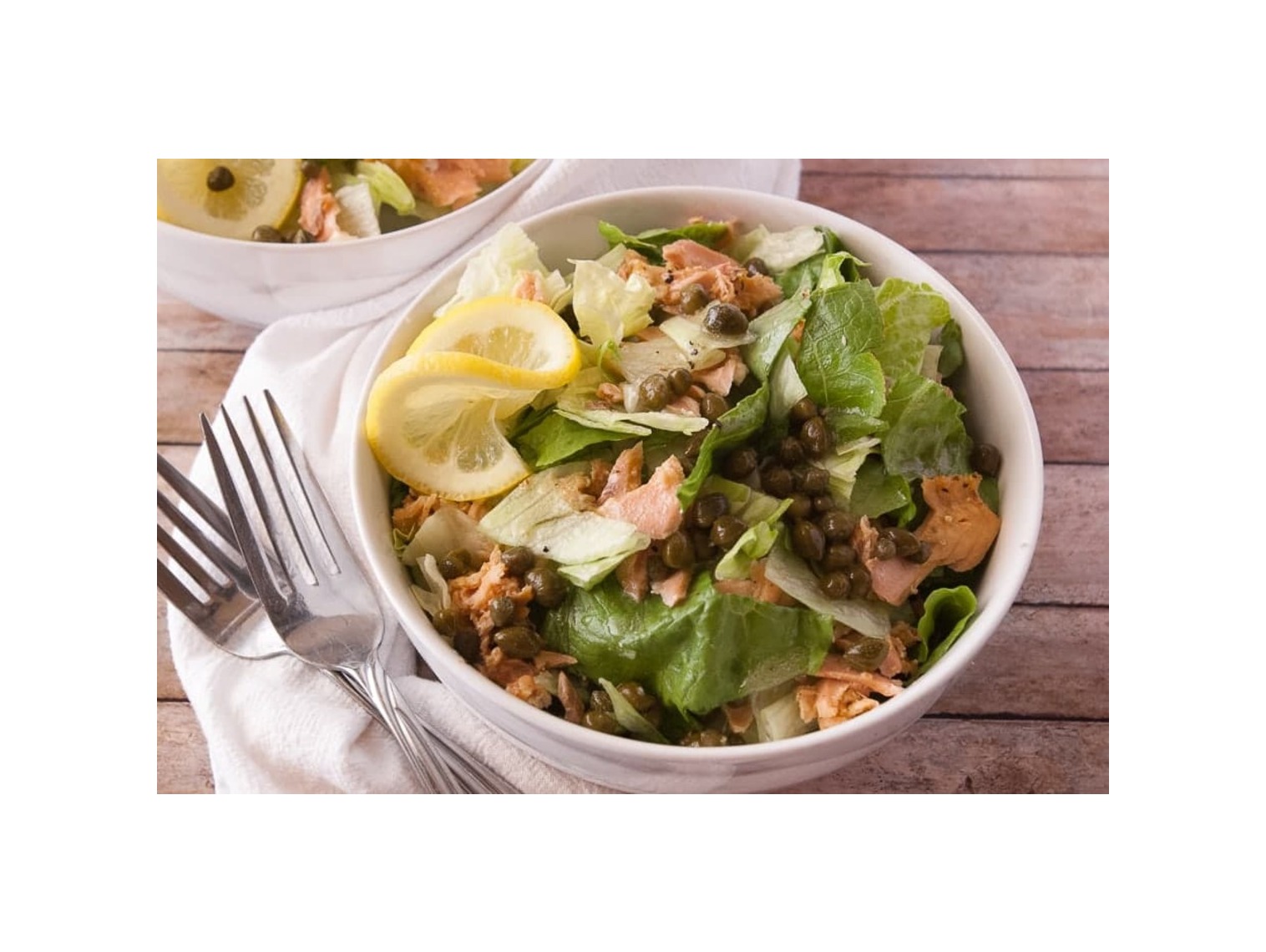 Order Salmon Picatta Salad food online from Green Day Cafe store, Yukon on bringmethat.com