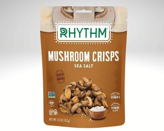 Order Rhythm Mushroom Crisps -Sea Salt (2oz) food online from Ritual Acai Bar store, Los Angeles on bringmethat.com