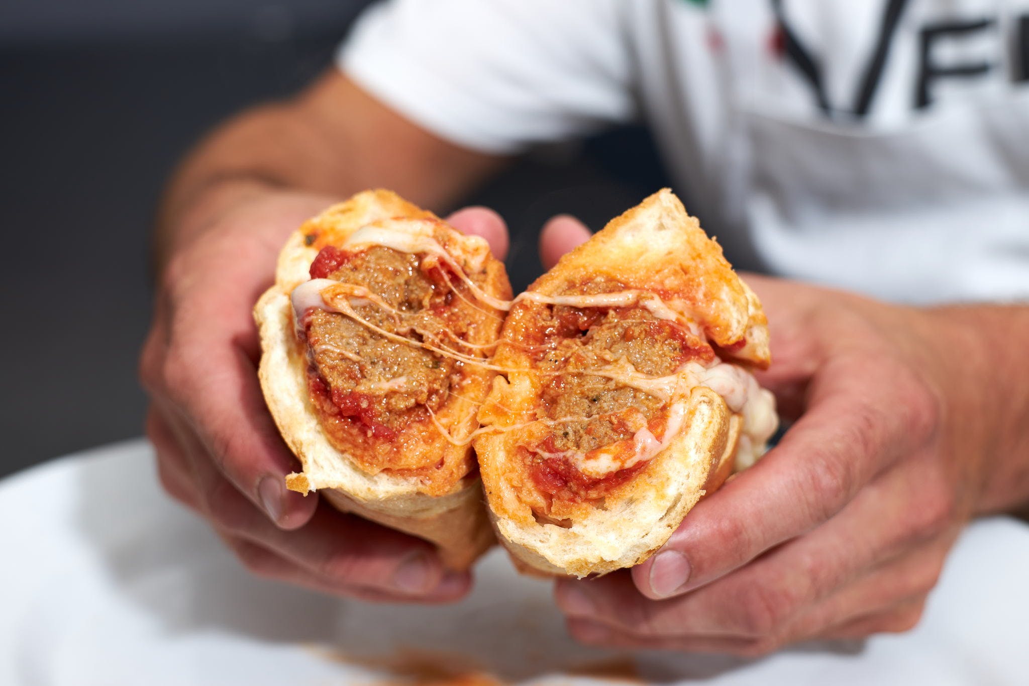 Order Meatball Parmigiana Sandwich - Sandwich food online from Vero Pizzeria store, Bellmawr on bringmethat.com