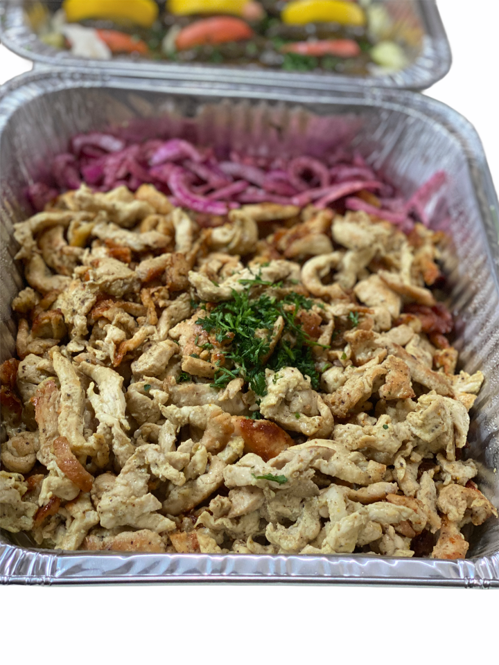 Order Large Tray of Chicken Shawarma food online from Taboon Mediterranean store, Long Beach on bringmethat.com
