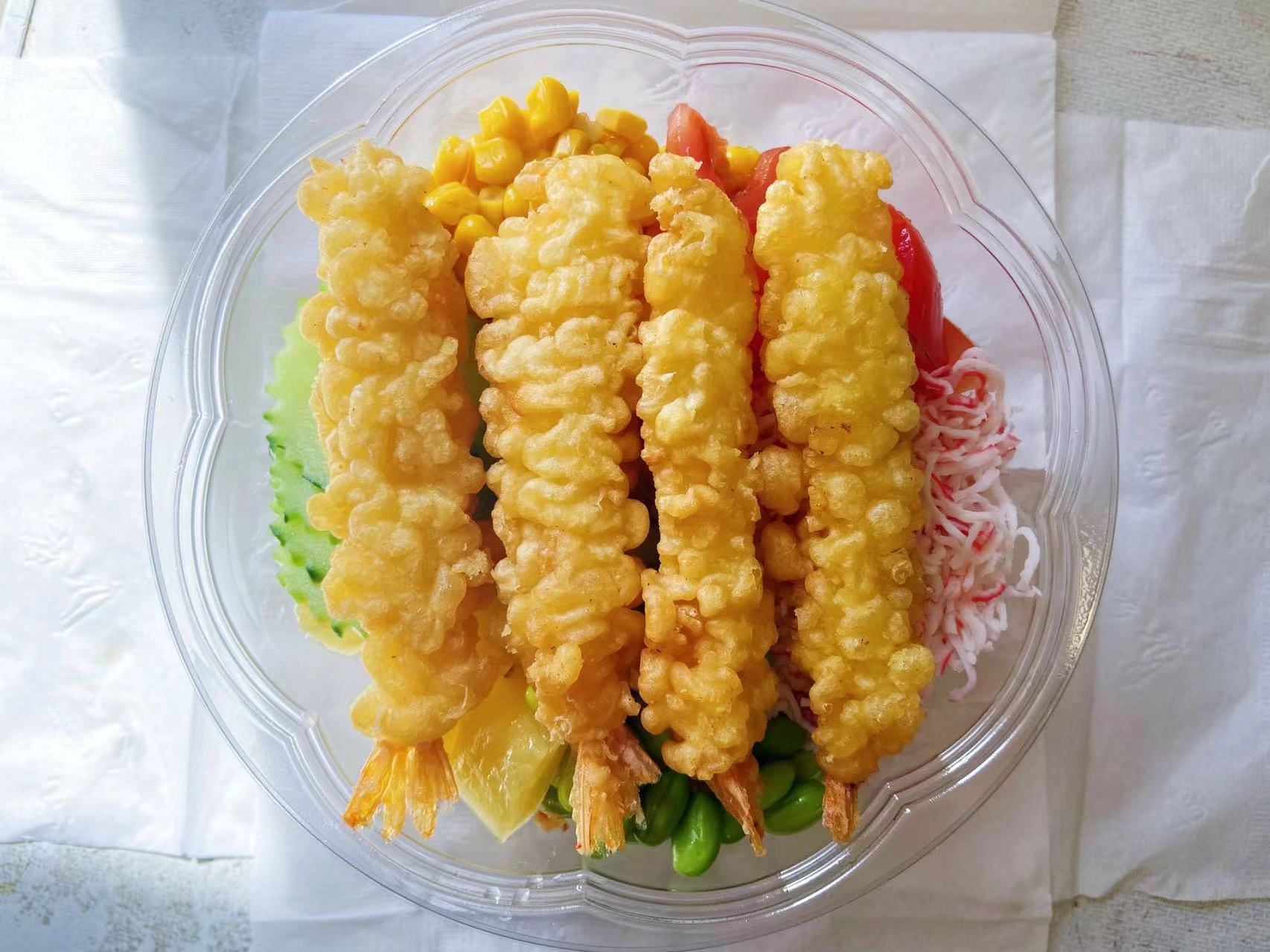 Order 1. Shrimps Tempura Bowl food online from Wanna Poke & Ramen store, Aurora on bringmethat.com