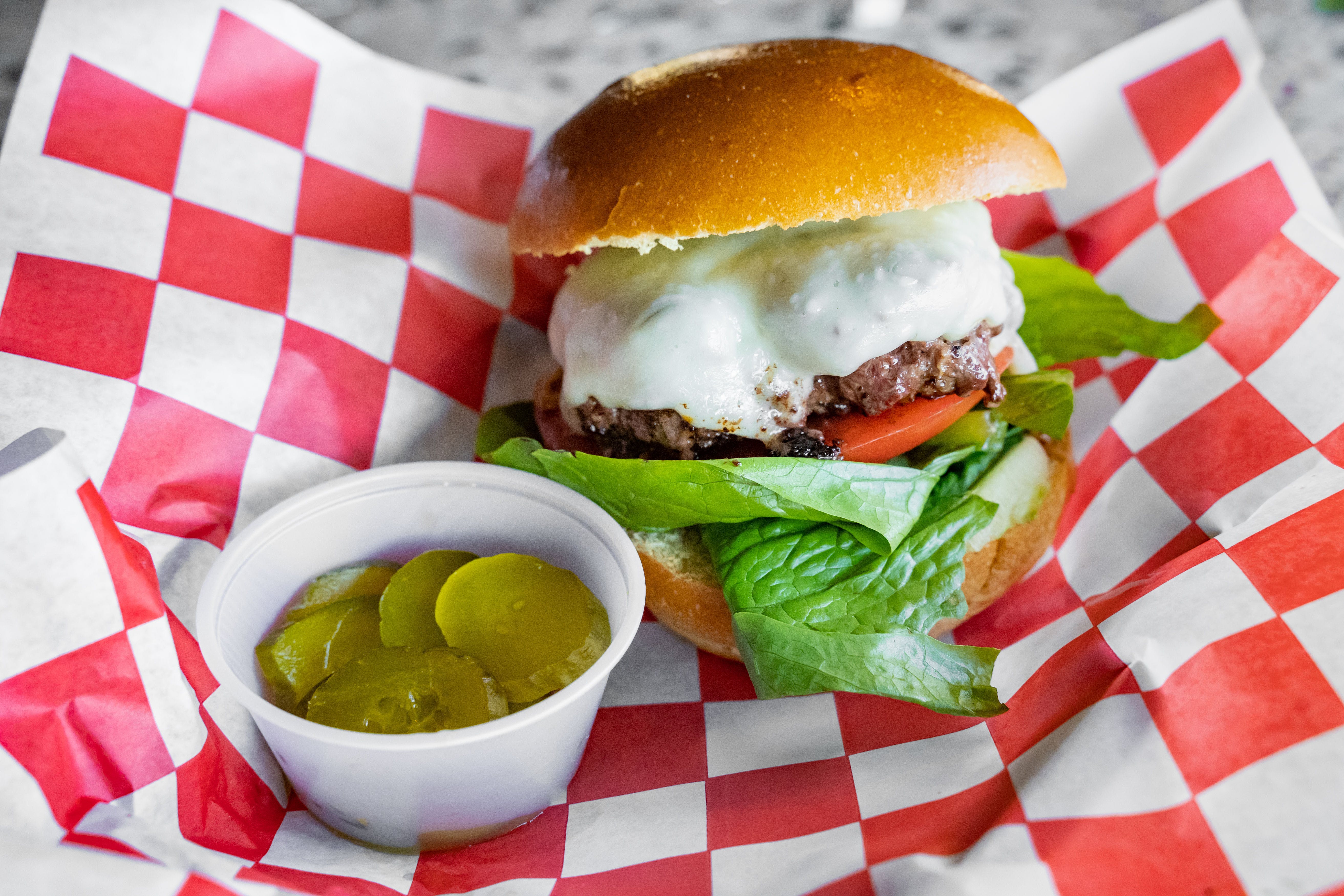 Order Cheeseburger - Broadway Burgers food online from Rams Pizza Tavern store, Clifton Heights on bringmethat.com