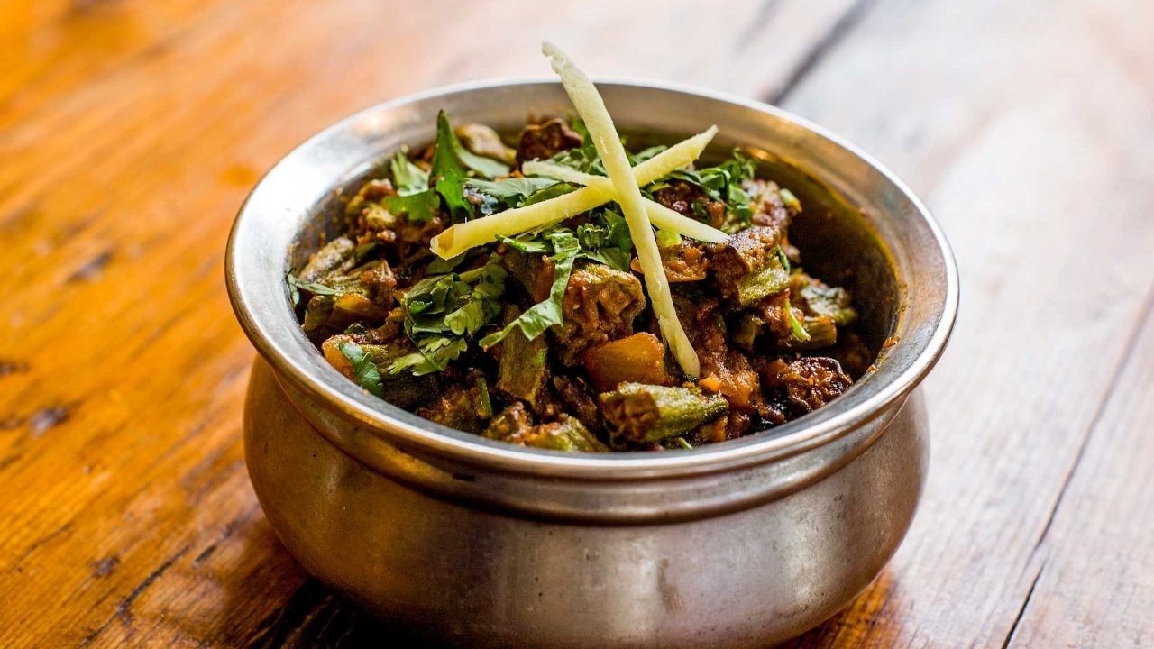 Order Kadai Bhindi food online from Dhaba indian cuisine store, New York on bringmethat.com