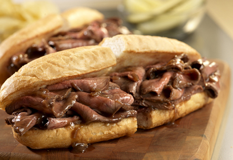 Order 7" Hot Roast Beef Sandwich food online from Ametis Pizza store, Clifton on bringmethat.com