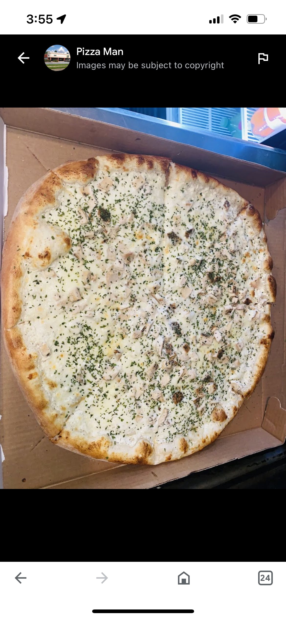 Order White Pizza - Medium 16'' (6 Slices) food online from Pizza Mania store, Norcross on bringmethat.com