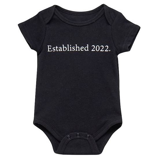 Order Baby Starters® BWA® Size 6M "Established 2022." Bodysuit in Black food online from Bed Bath & Beyond store, Lancaster on bringmethat.com