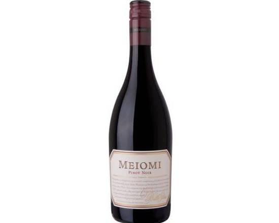 Order Meiomi Pinot Noir, 750mL red wine (13.7% ABV) food online from Divine Wine and Spirits store, San Diego on bringmethat.com