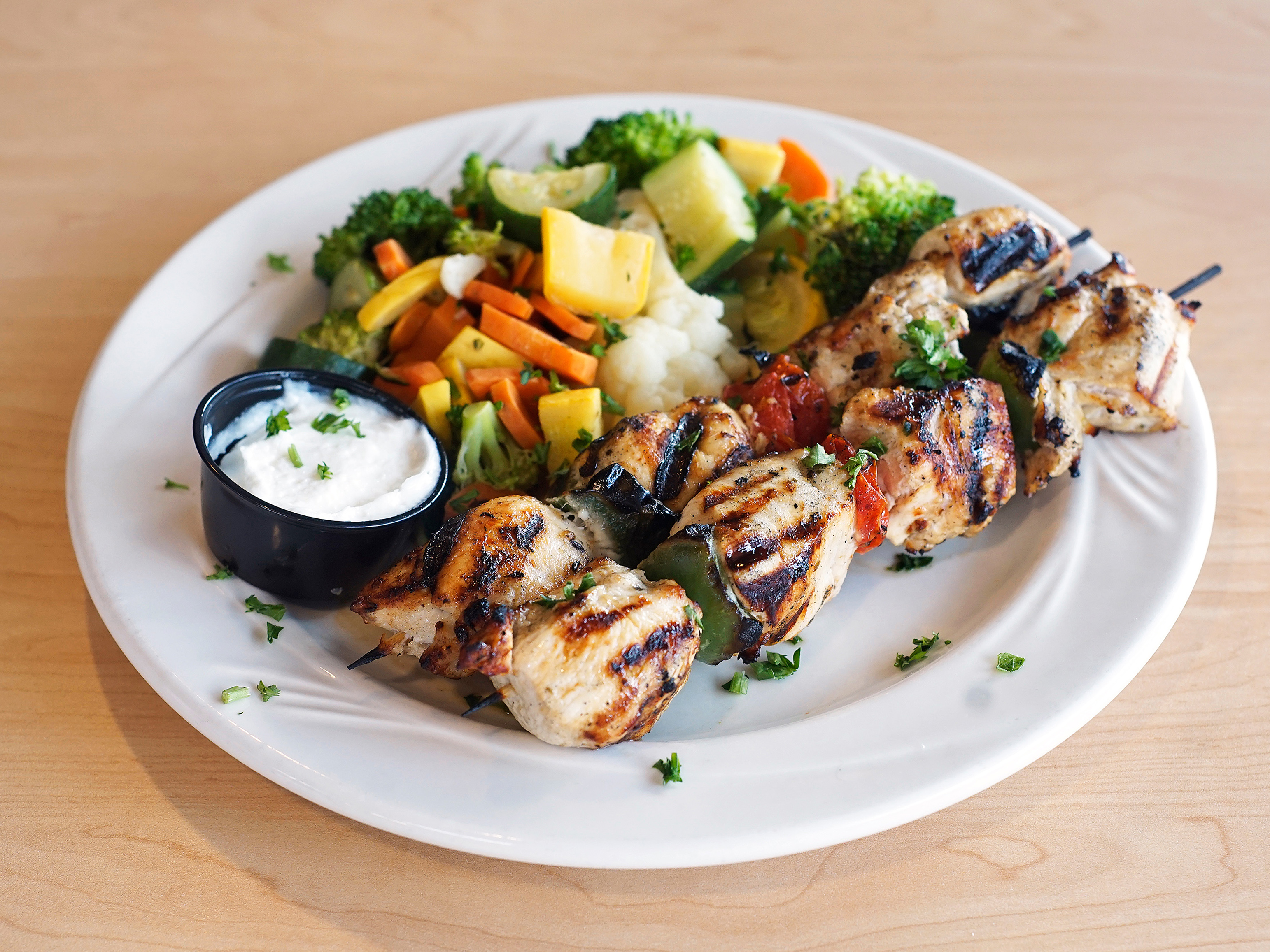 Order Shish Tawook (Chicken Kabob) Dinner Combo food online from Boukie Grill store, Royal Oak on bringmethat.com