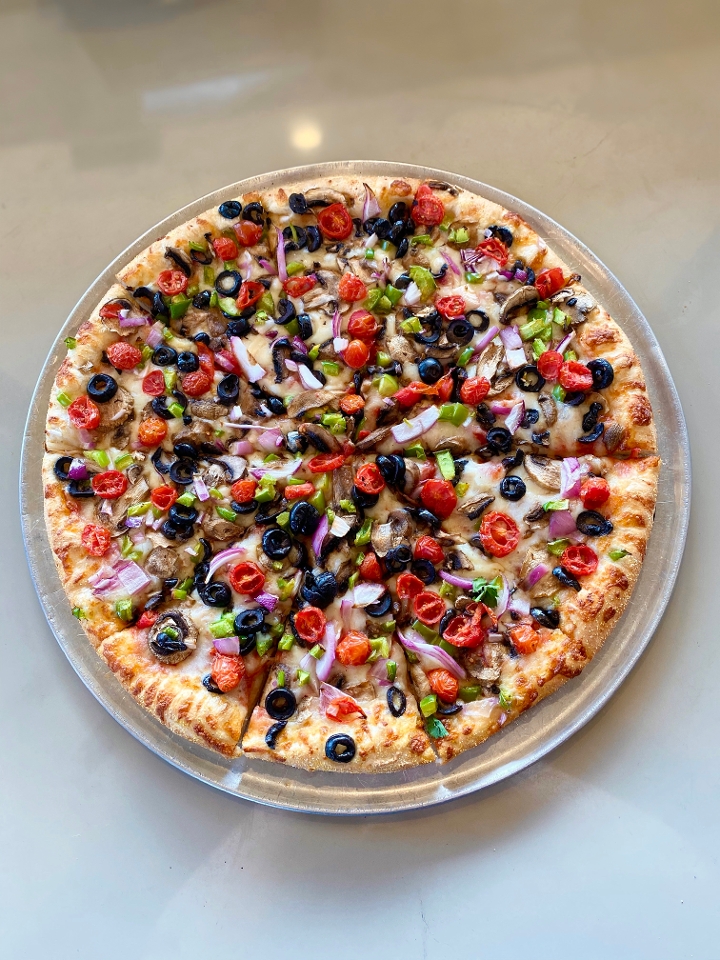 Order Med Veggie Pizza food online from Baby Bros Pizza store, Downey on bringmethat.com