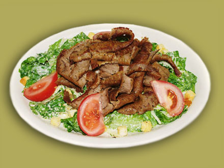 Order Gyro Caesar Salad food online from Troy Greek Restaurant store, San Diego on bringmethat.com