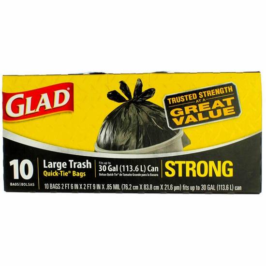 Order Glad Large (30 Gallon) Trash Bags food online from IV Deli Mart store, Goleta on bringmethat.com