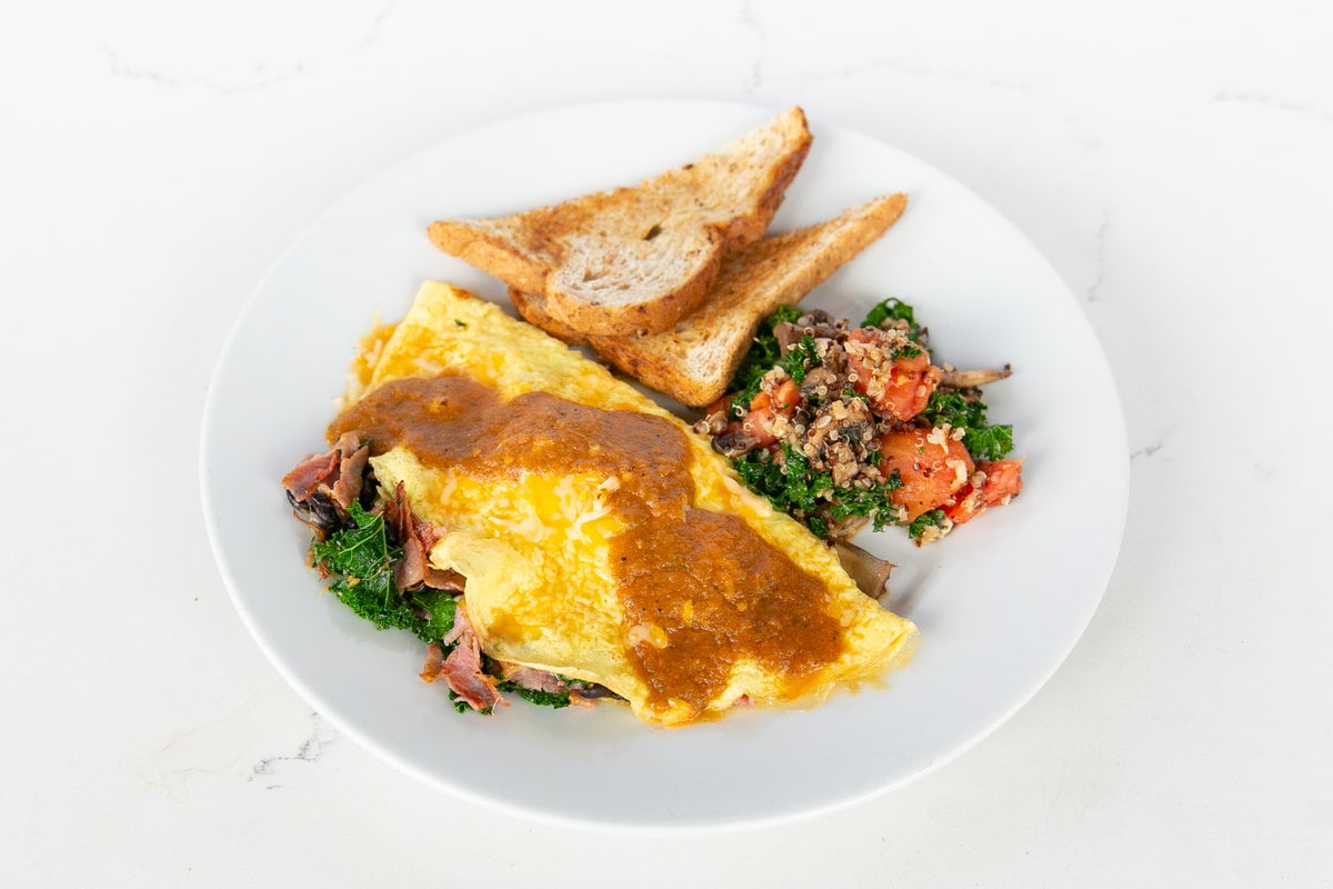 Order PICK THREE OMELET food online from Bellagreen store, Houston on bringmethat.com