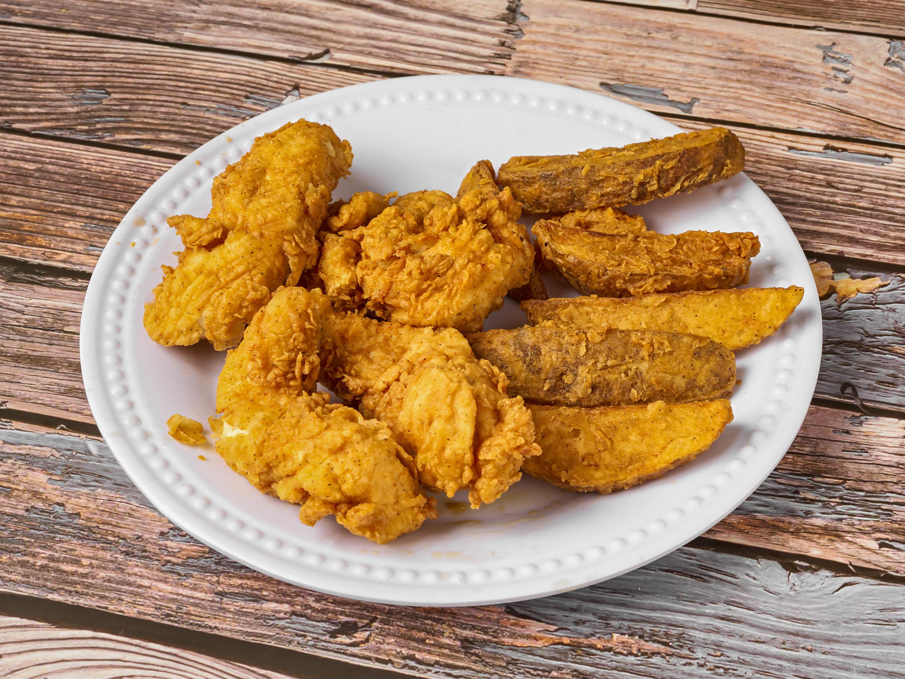 Order 1. 3 Chicken Tender Combo with wedege food online from Chester Chicken store, La Porte on bringmethat.com