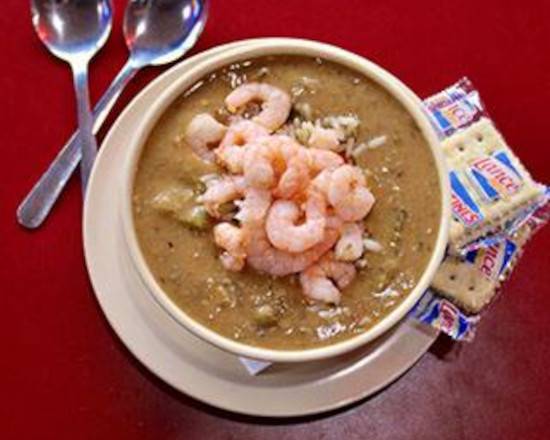 Order Shrimp and Sausage Gumbo Cup food online from Big Shucks store, Richardson on bringmethat.com