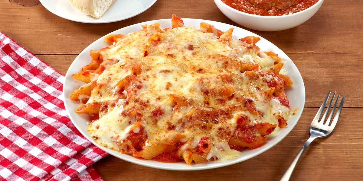 Order Baked Mostaccioli food online from Portillo's Hot Dogs store, Chicago on bringmethat.com