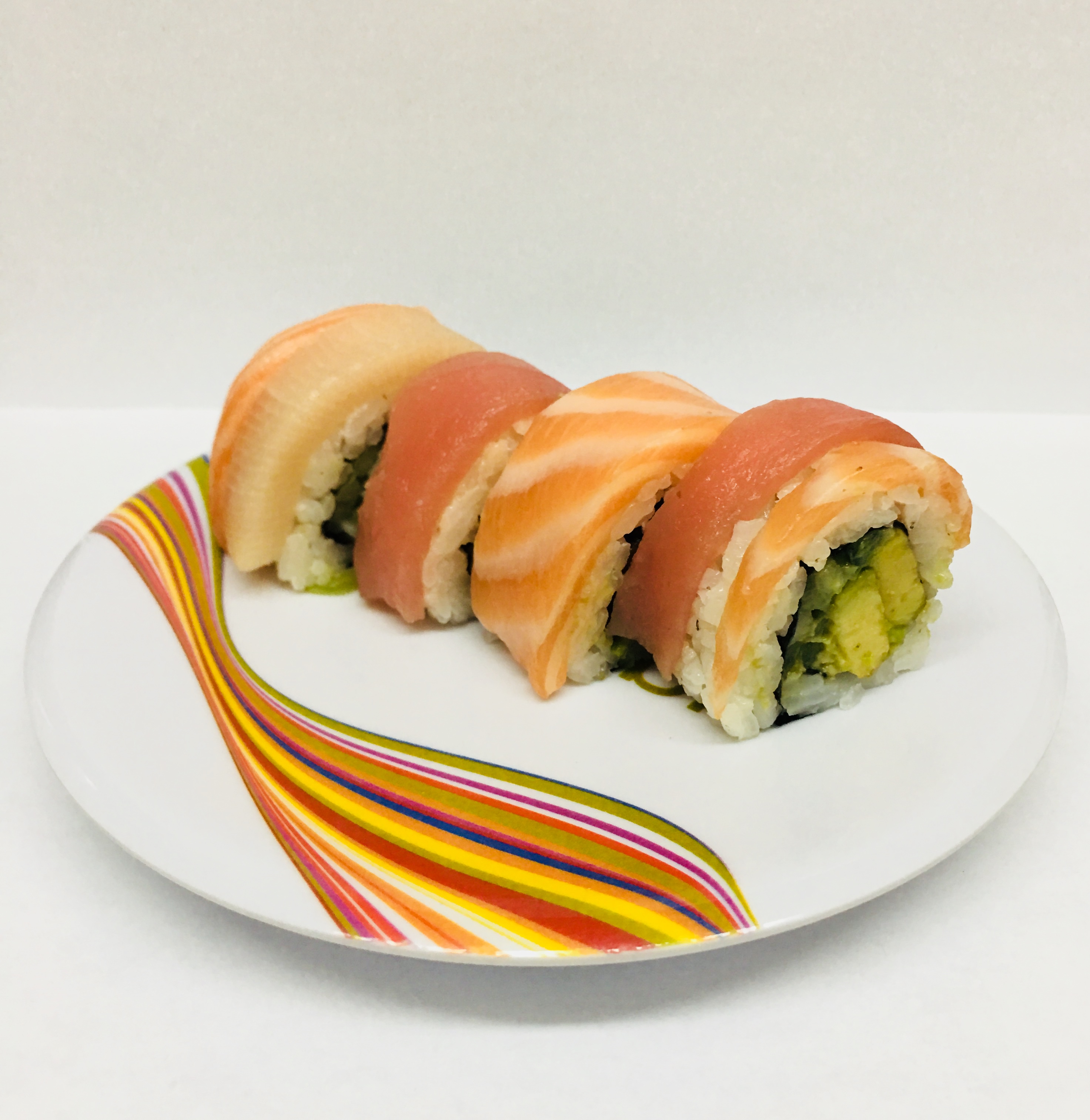 Order Rainbow Roll food online from Wasabi Sushi Restaurant store, McLean on bringmethat.com