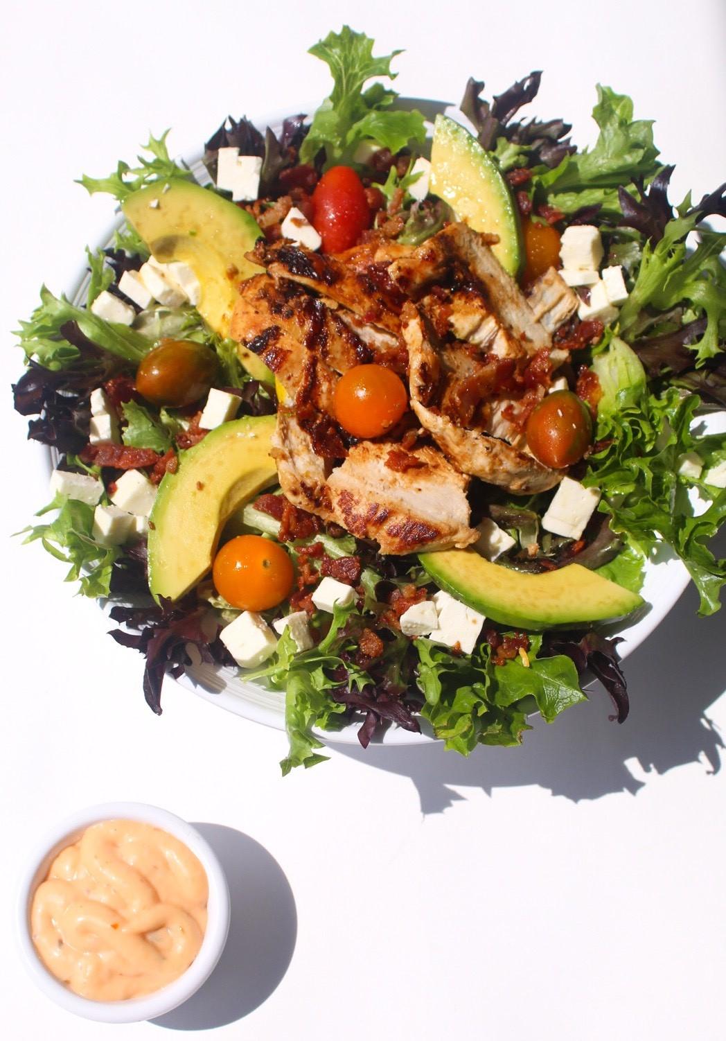 Order CHICKEN AVOCADO SALAD food online from Wisk Am Eatery store, Prosper on bringmethat.com