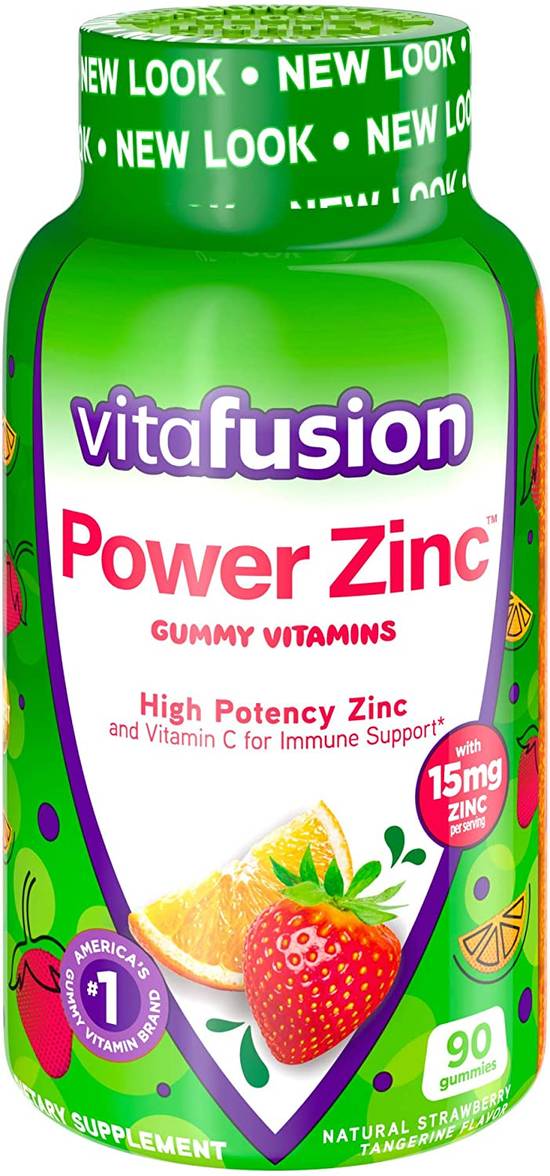 Order Vitafusion Power Zinc Supplement Gummies Strawberry Tangerine (90 ct) food online from Rite Aid store, Palm Desert on bringmethat.com