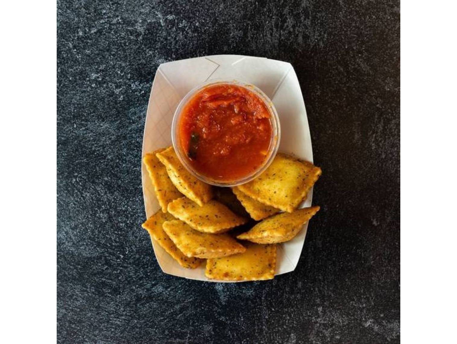 Order 4 Cheese Toasted Ravioli food online from Slice Factory store, Chicago on bringmethat.com