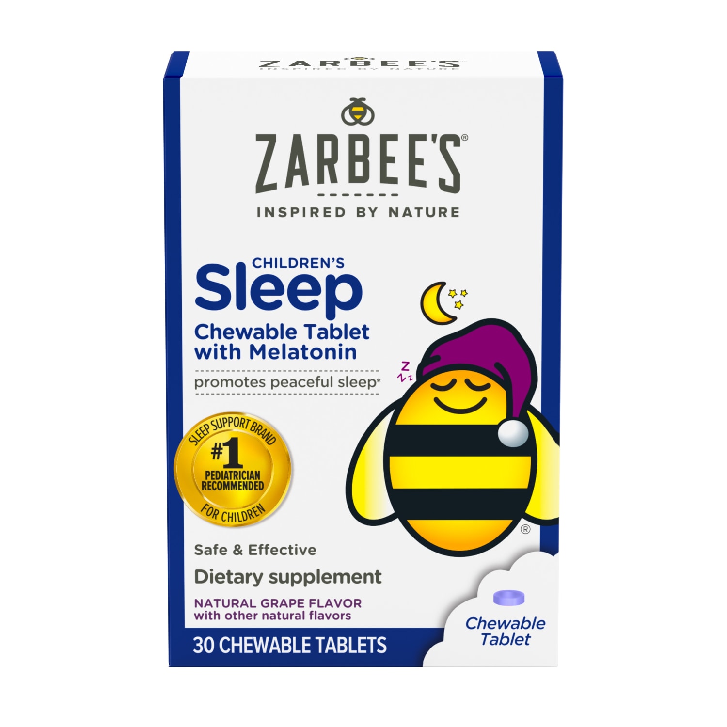 Order Zarbee's Children's Sleep with Melatonin Chewable Tablets - Grape, 30 ct food online from Bartell store, Edmonds on bringmethat.com