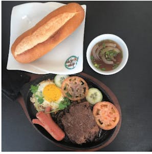Order Sizzling Beef Steak with Egg & Beef Polish food online from Nhop Nhep store, Burien on bringmethat.com