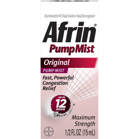 Order Afrin Original Maximum Strength Pump Mist (0.5 oz) food online from Rite Aid store, Mount Vernon on bringmethat.com