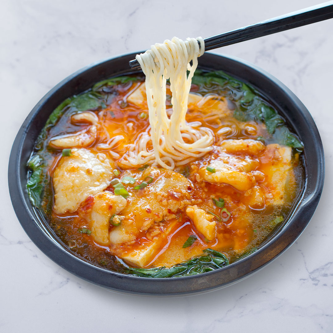 Order 48. Spicy Fish with Tofu Noodle Soup food online from Tasty Noodle House store, Irvine on bringmethat.com