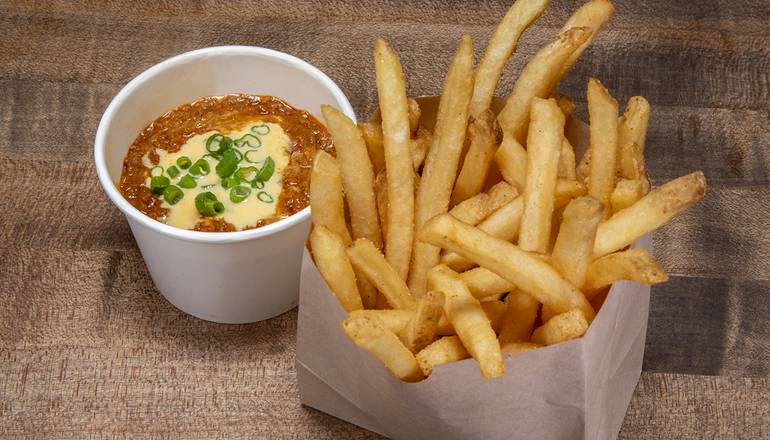 Order CHILI CHEESE FRIES food online from Doghaus Biergarten store, Colorado Springs on bringmethat.com