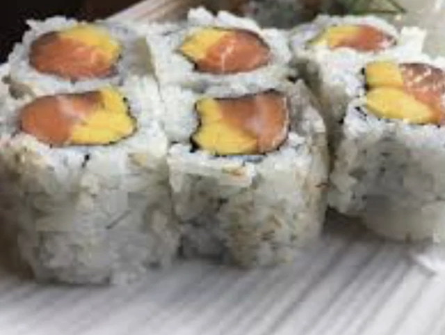 Order Salmon Mango Roll food online from Abeca sushi store, New York on bringmethat.com