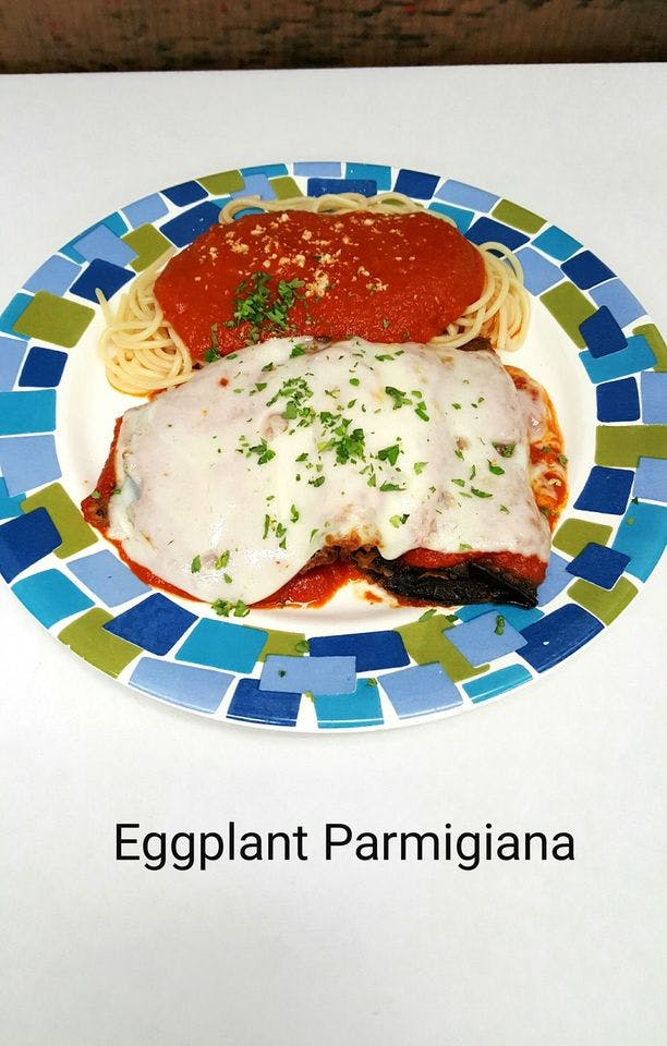 Order Eggplant Parmigiana Pasta - Pasta food online from Little Vito Pizza store, Kernersville on bringmethat.com