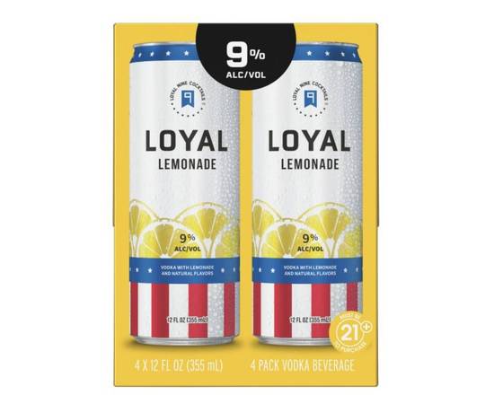 Order Loyal Lemonade, 4pk 12fl oz (9.0% ABV) food online from Cold Spring Liquor store, Liberty Hill on bringmethat.com