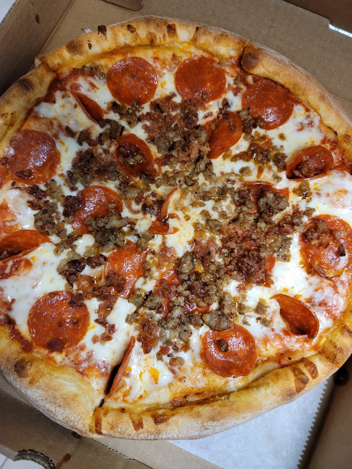 Order Meat Lovers Pizza - Small 12'' food online from Gabys Station Pizza store, Philadelphia on bringmethat.com