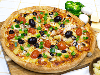 Order Vegetarian Pizza - Personal 8'' food online from Sarpino's Pizzeria  store, Northbrook on bringmethat.com