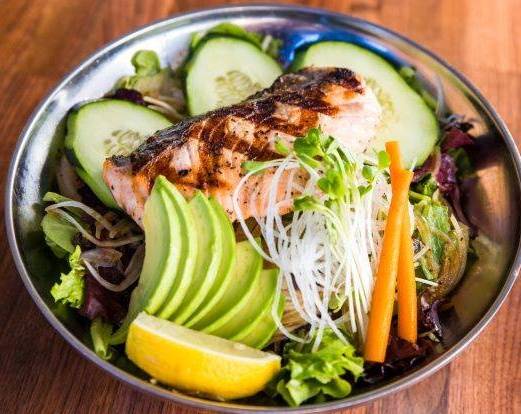 Order Grilled Salmon Salad food online from Mikko Sushi store, Escondido on bringmethat.com