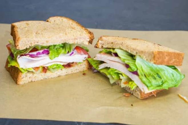 Order Turkey Club Sandwich food online from Spudz store, Locust Grove on bringmethat.com